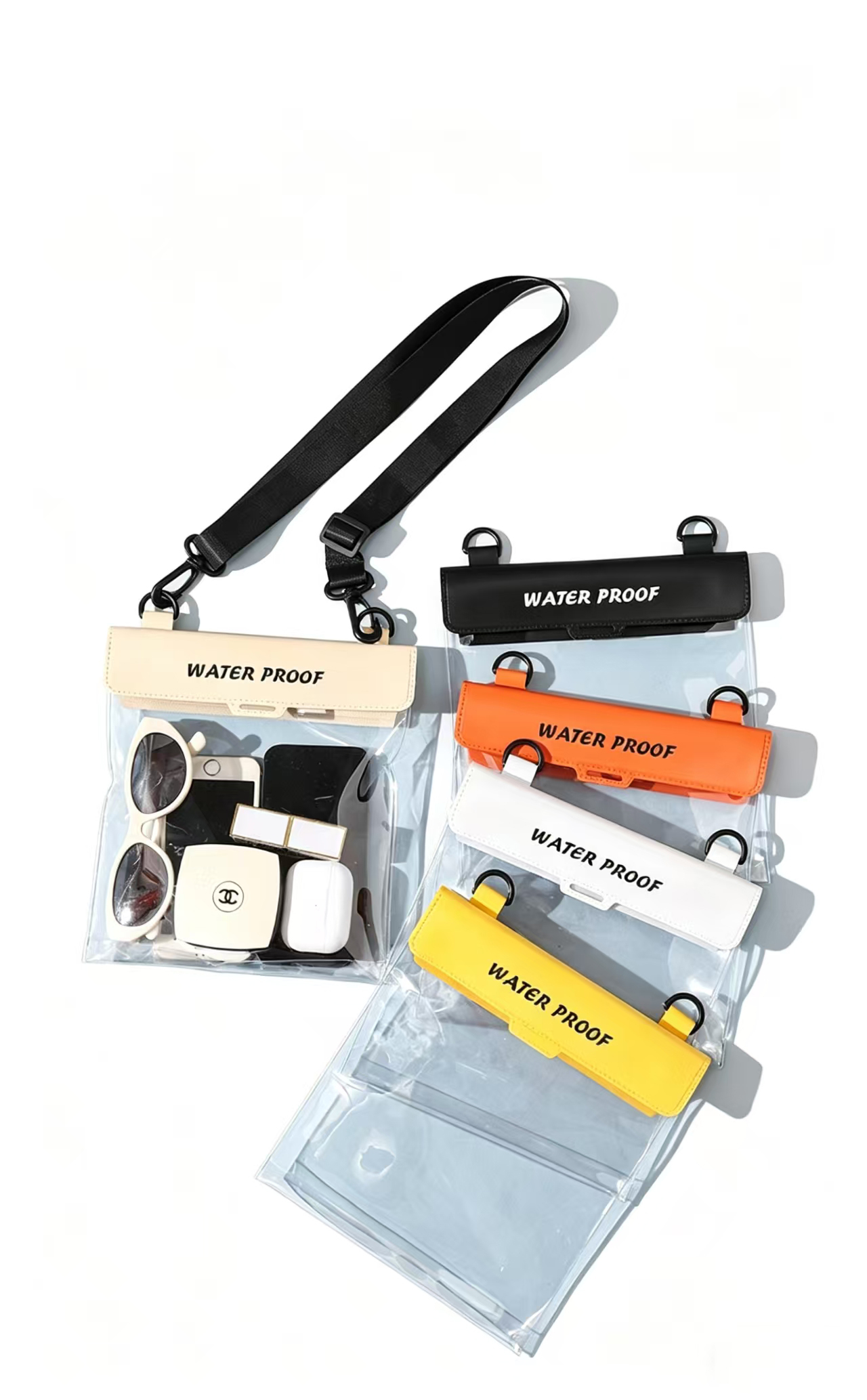 Large PVC WaterproofPhone Bag With Crossbody Lanyard For Swimming&Diving&Rafting&Beach&Travel