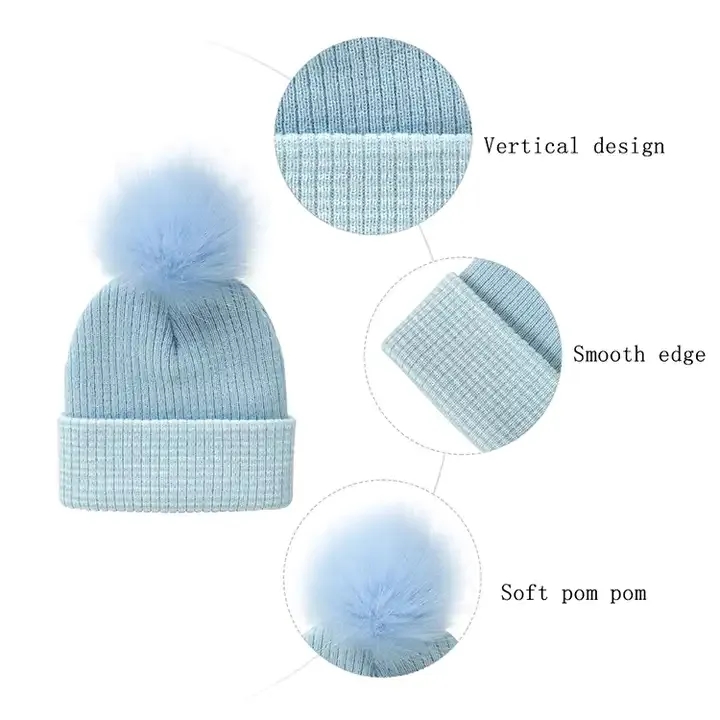 Stripe Pom Beanie With Cuff
