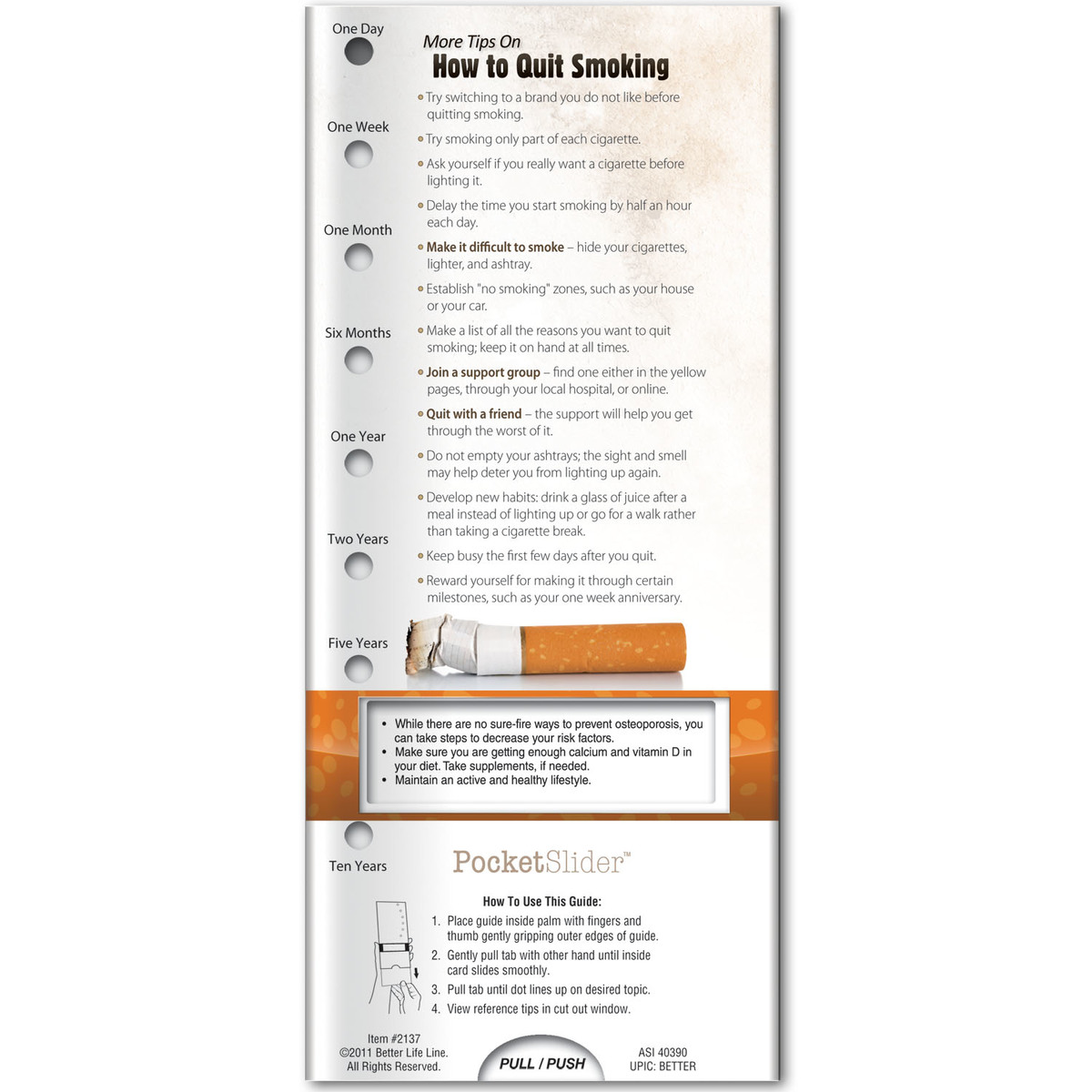 Pocket Slider - Quit Smoking: Tips and Cost Calculator - PS2137