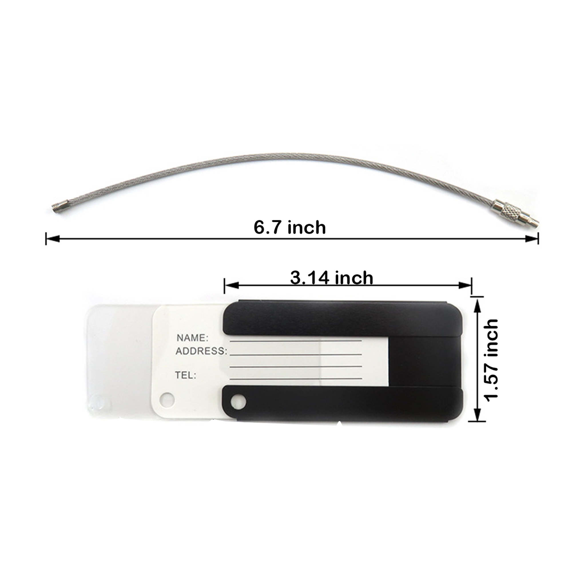 Aluminum Alloy Privacy Luggage Tags with Key Ring 5