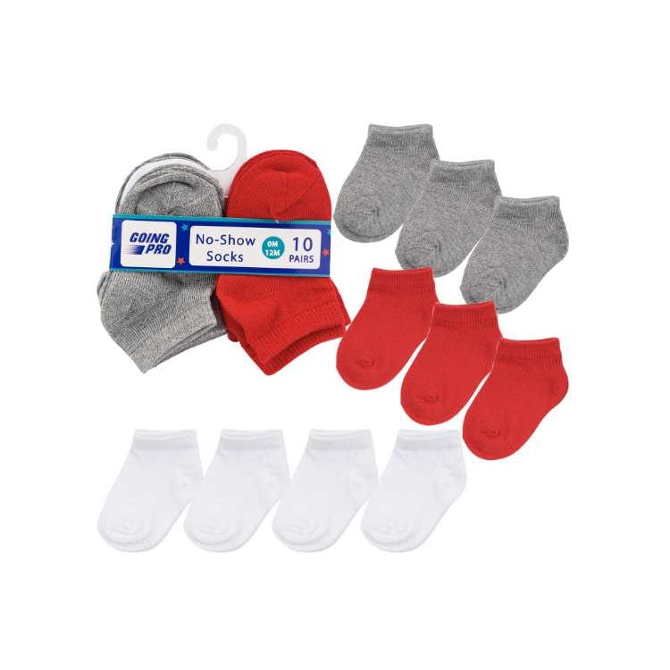 Boys' No-Show Socks - Assorted 0-12M 10 Pk 3
