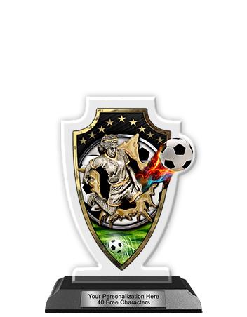 Acrylic Trophy: 6" Arrow Head, Female Soccer Field