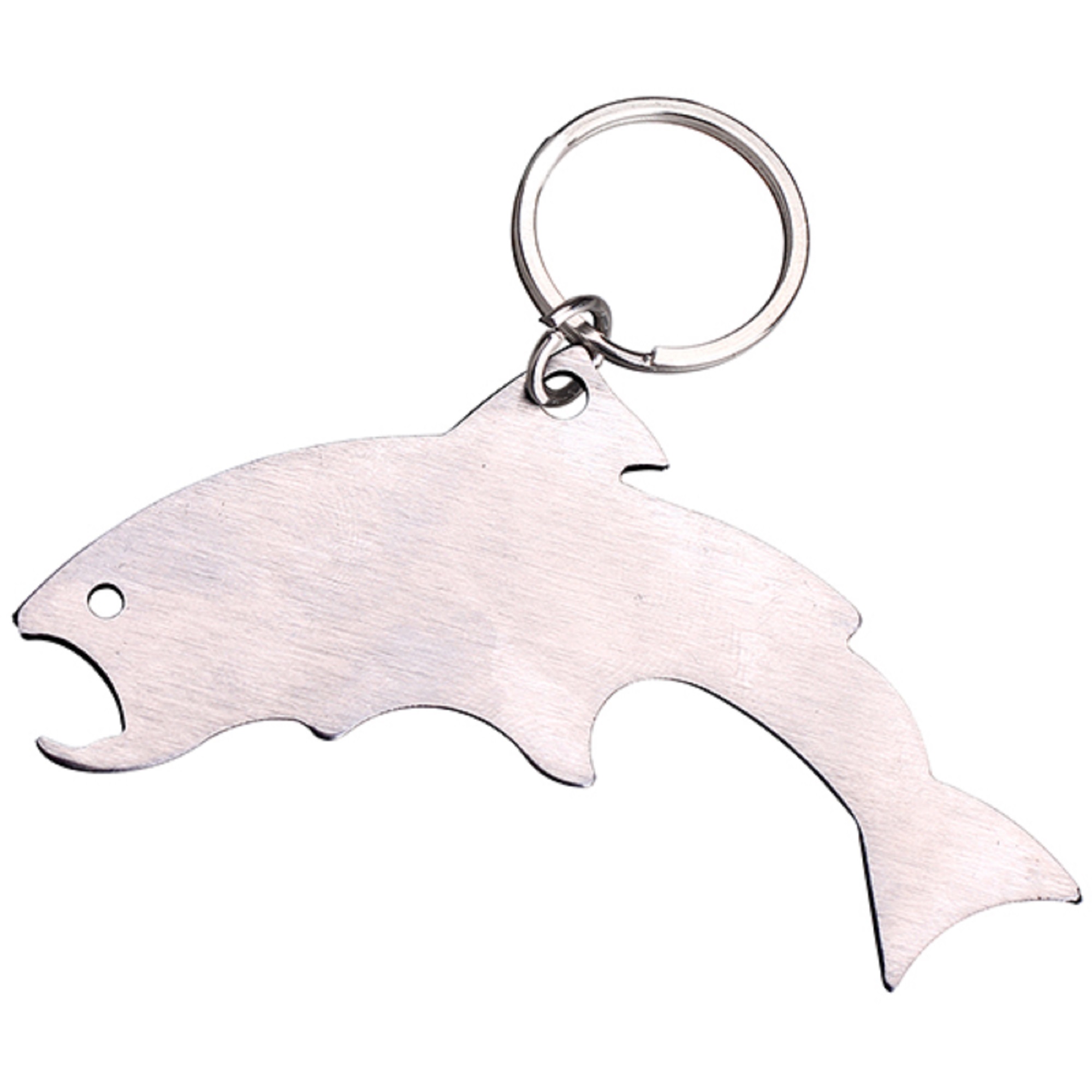 Trout Shaped Stainless Steel Bottle Opener w/ Key Ring 11