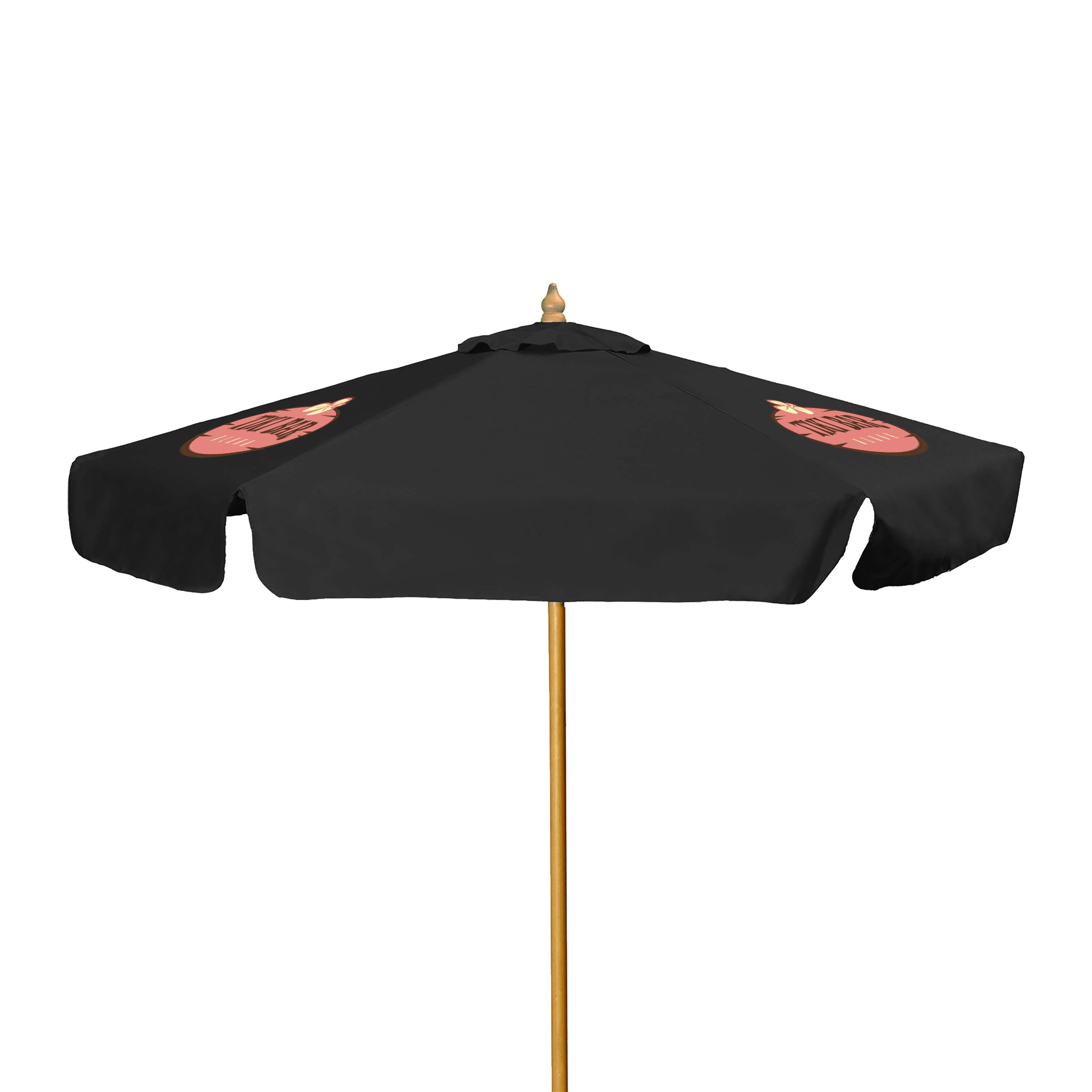 7' Wood Market Umbrella Kit with Valance (3 Imprints) 12