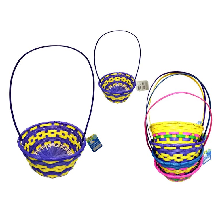 Easter Baskets - Bamboo Woven Assorted Colors 3