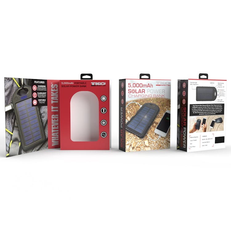 Solar Power Bank - 5000 mAh Black 3