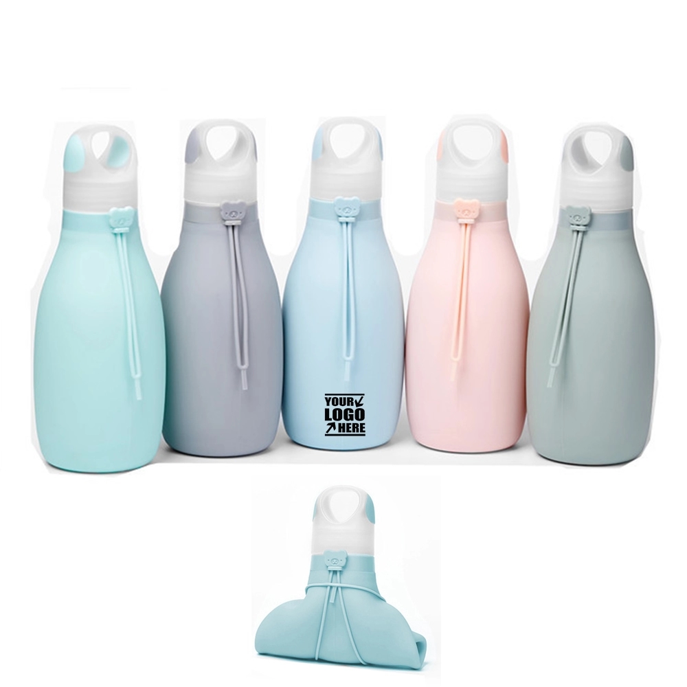 Foldable Silicone Water Bottle With Lid