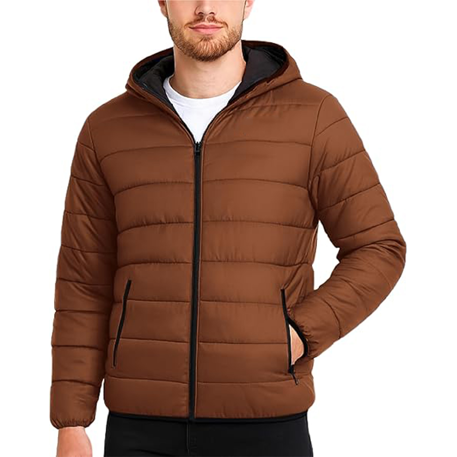 Warm Hooded Quilted Down Jacket 48