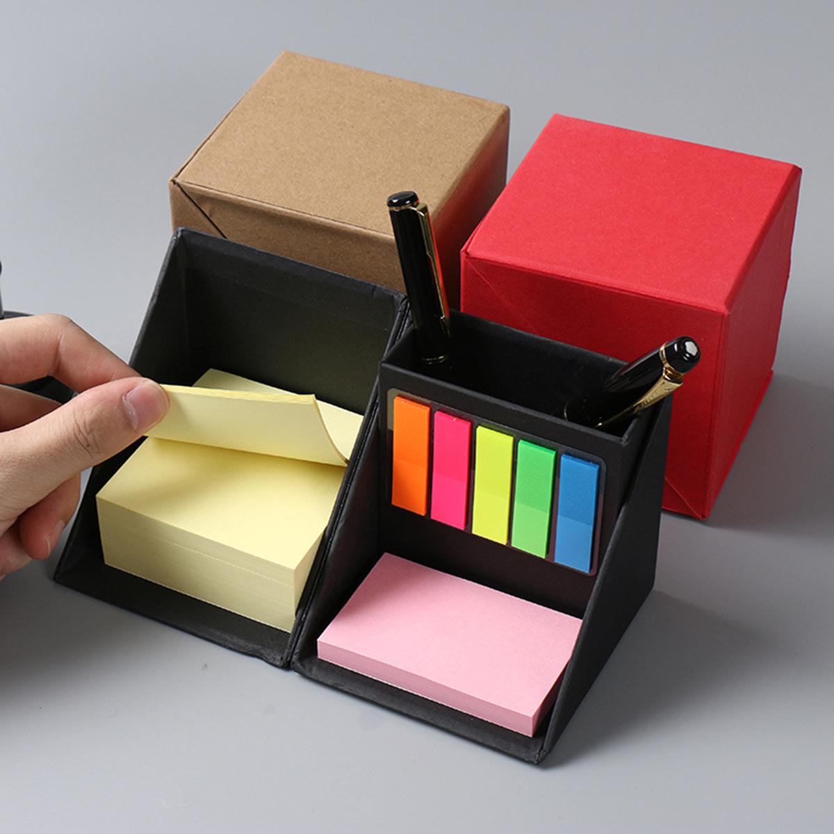 Sticky Notes Packing Cubic Box Packing Sticky Notes Pen Holder | Purely Promo | Santa ...