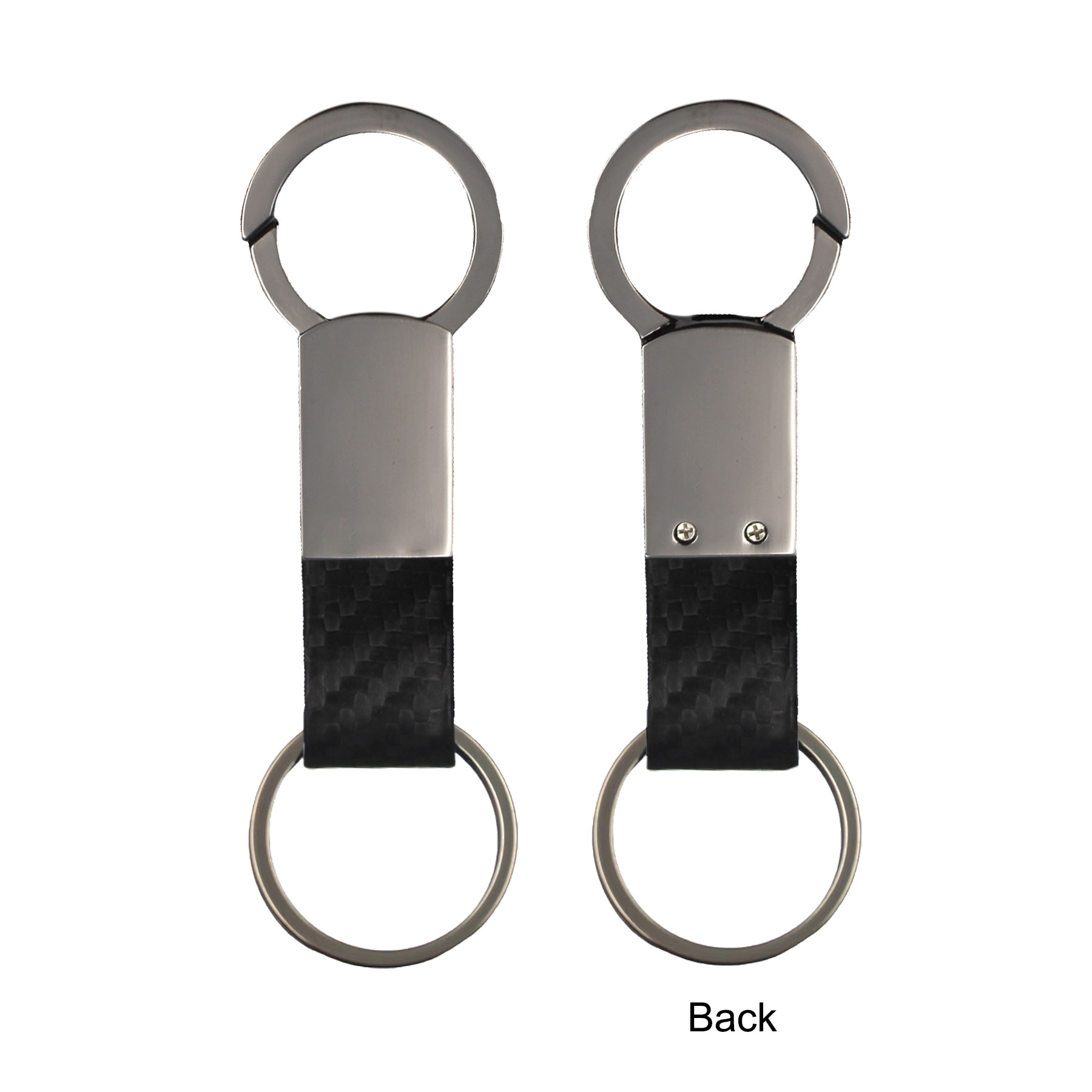 Gunmetal Faux Leather Clip-On Key Chain 11
