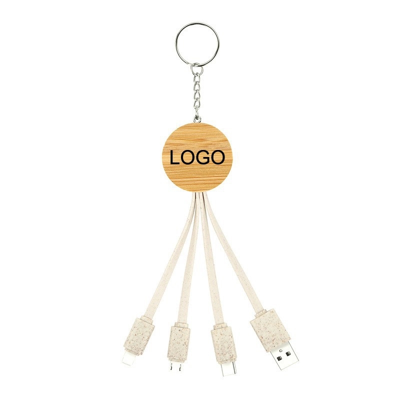 Bamboo 3-In-1 Charging Cable-ROUND