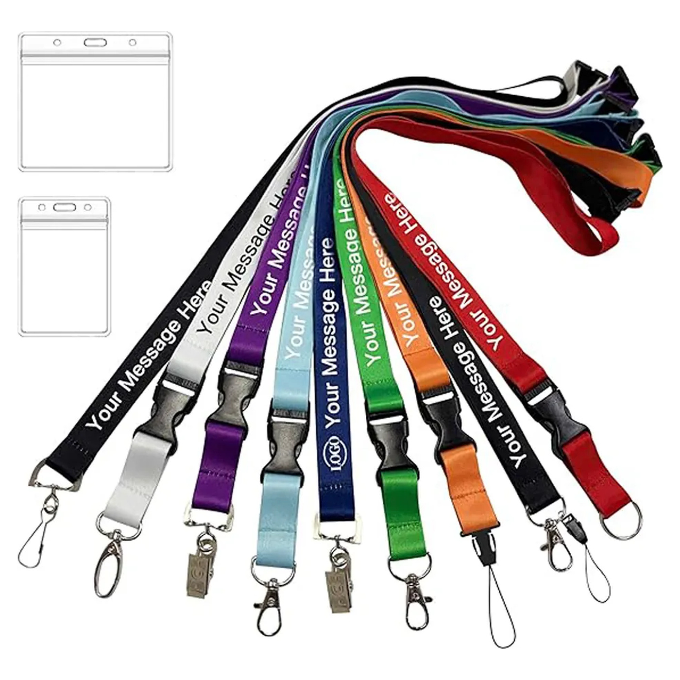 1/2" Polyester Lanyard with Metal Crimp & J-Hook