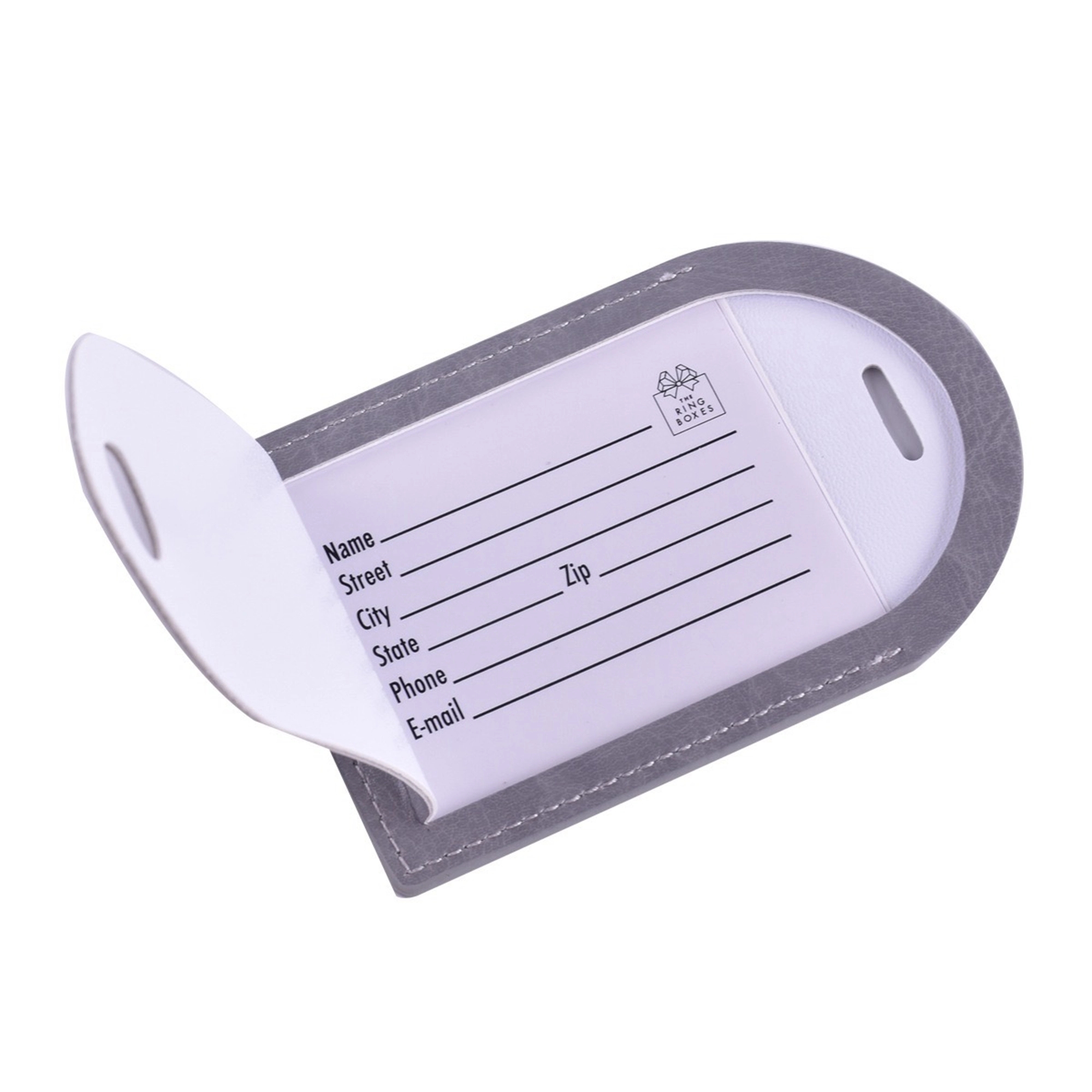 Leather Luggage Tags Travel Bag Labels with Name ID Card 13