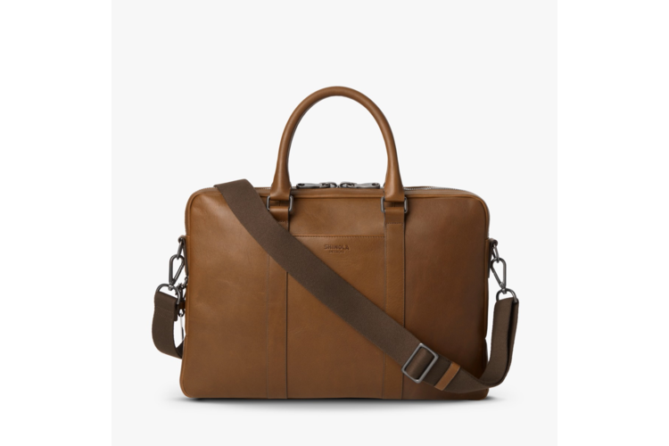 Shinola Computer Briefcase - Medium Brown Navigator Leather 3