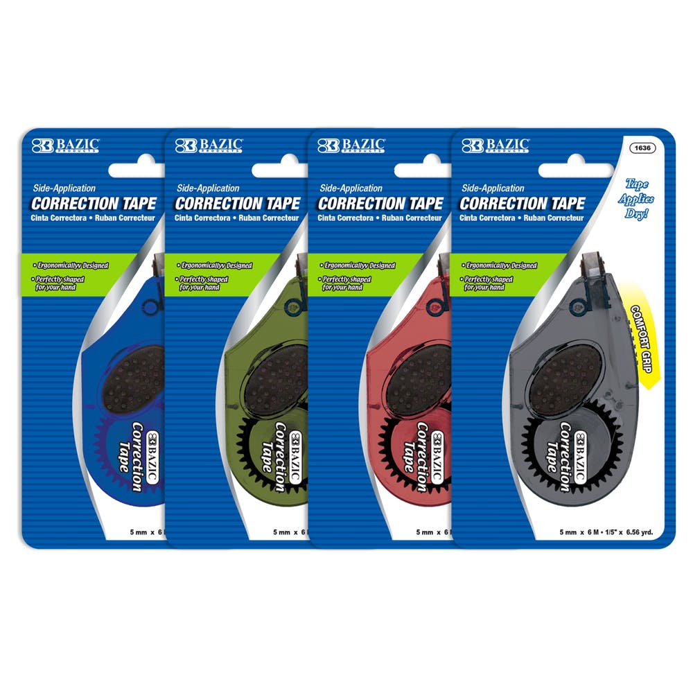 Correction Tape - Single Grip 4 Color Cases