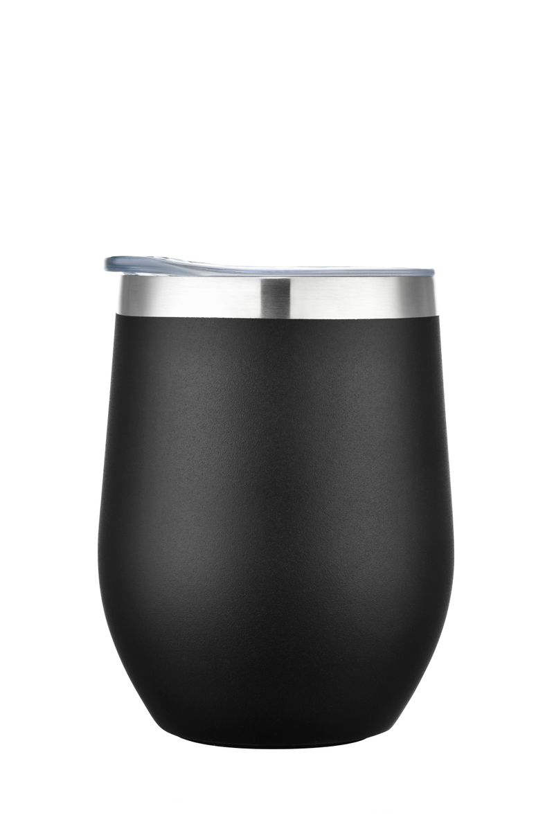 Endura 12 oz Black Double Wall SS Vacuum Wine Cup 3