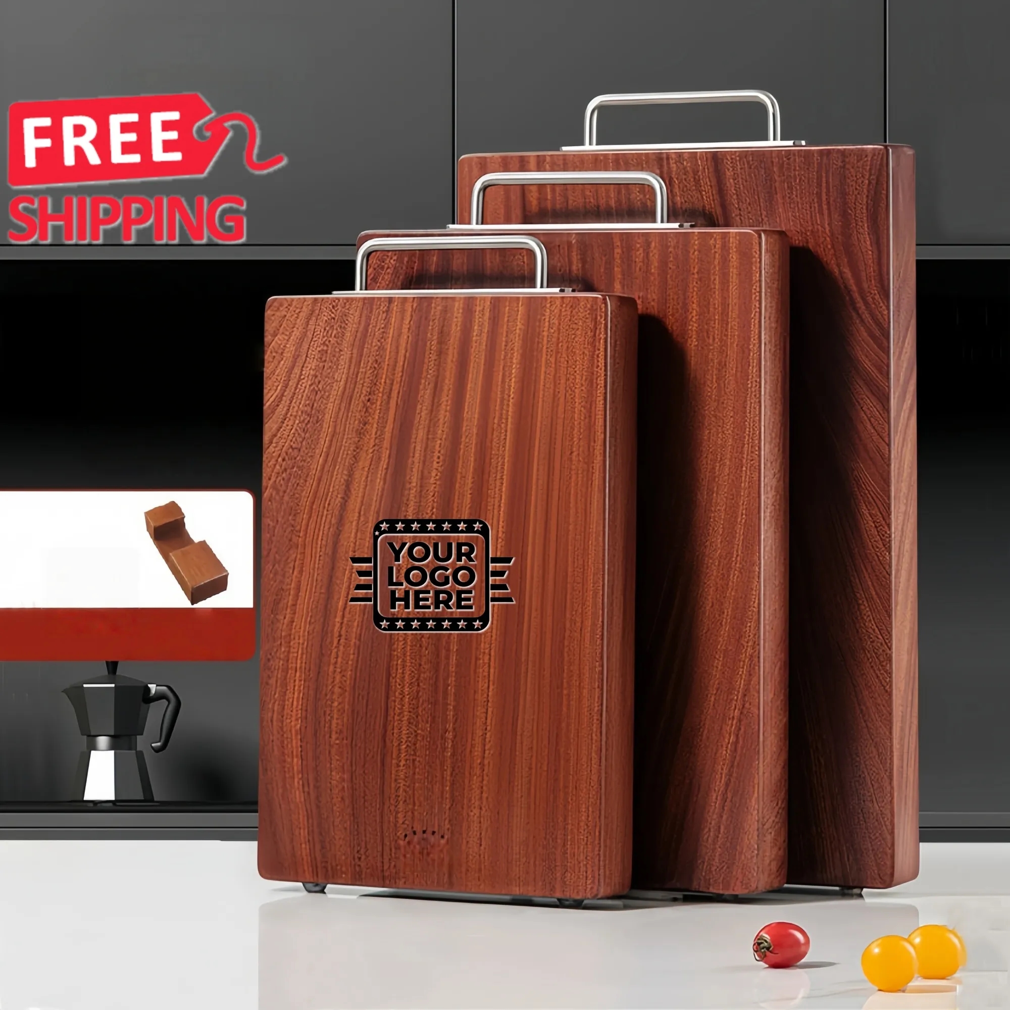 Ironwood Cutting Board Serving Board Rack