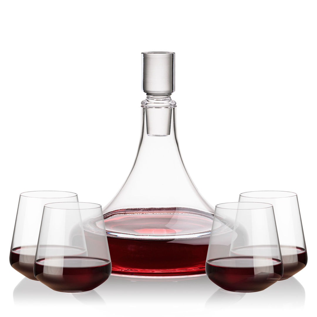 Ashby Decanter & Cannes Stemless Wine Set