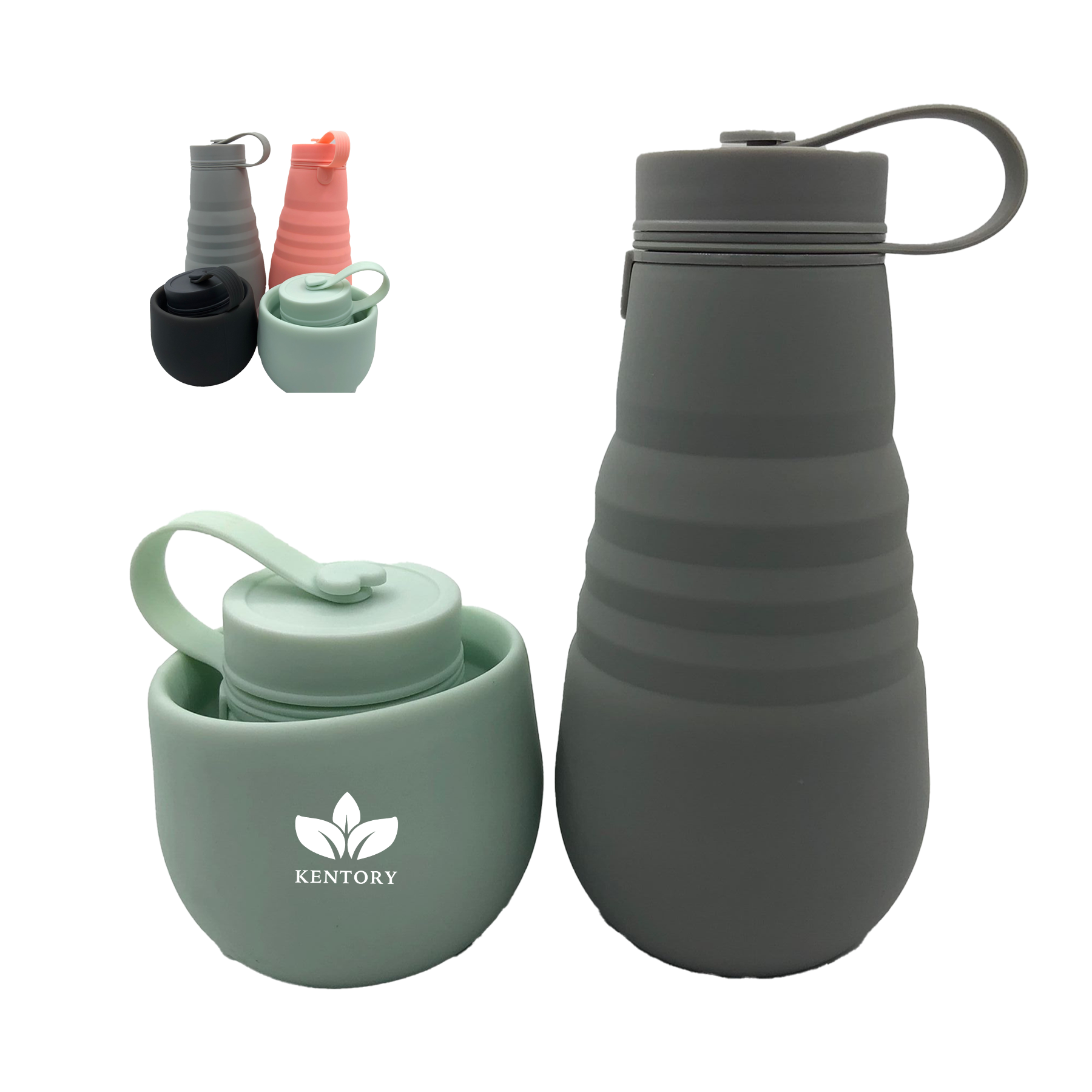 Silicone Foldable 17Oz Water Bottles