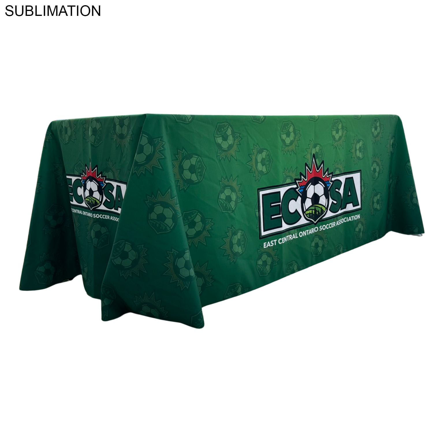 Sublimated Table Cloth for 6' table, Drape style, 4 sided, Closed Back 46