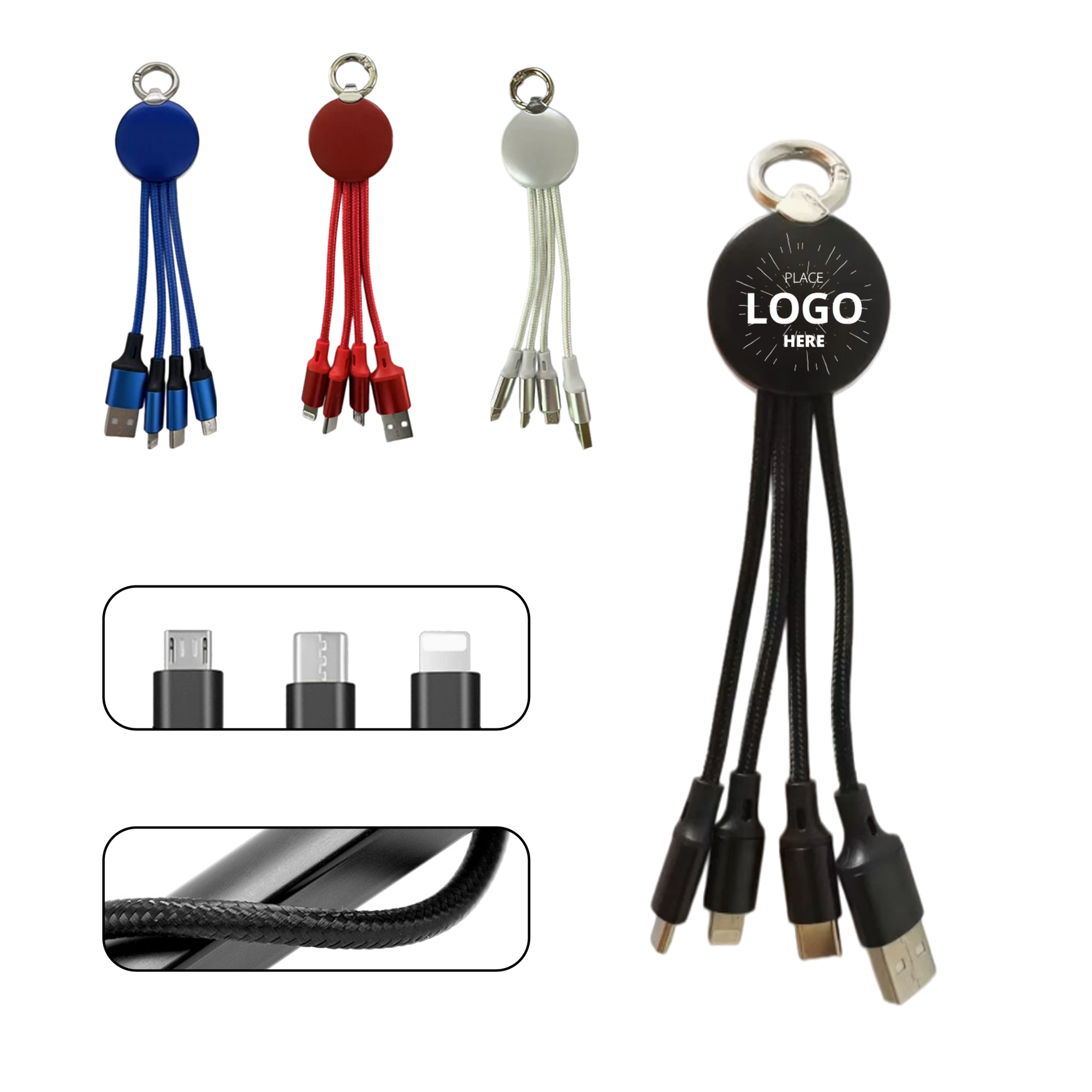4-in-1 USB Keychain Charging Cable 1