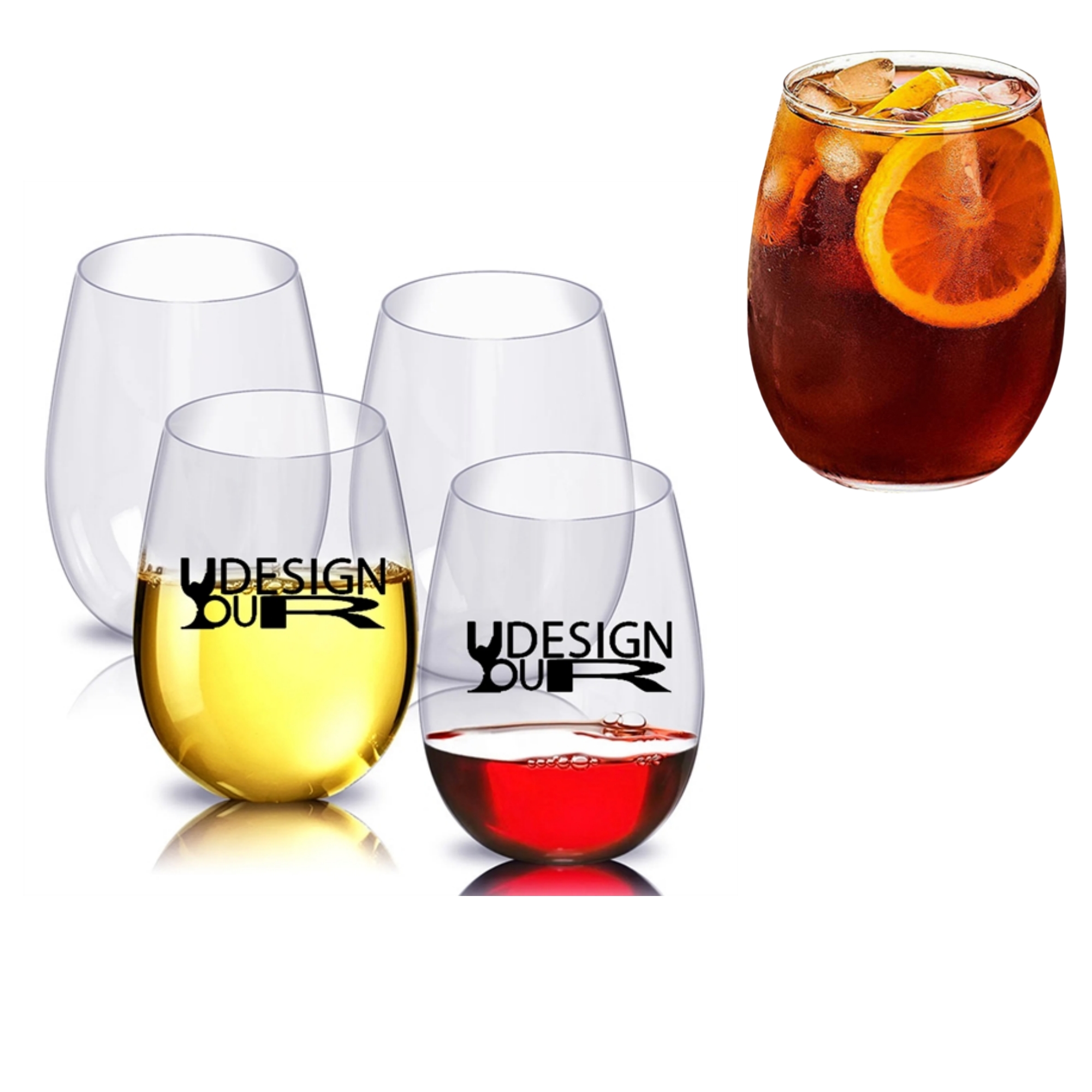 MOQ100 12OZ Clear Plastic Wine Glass 2