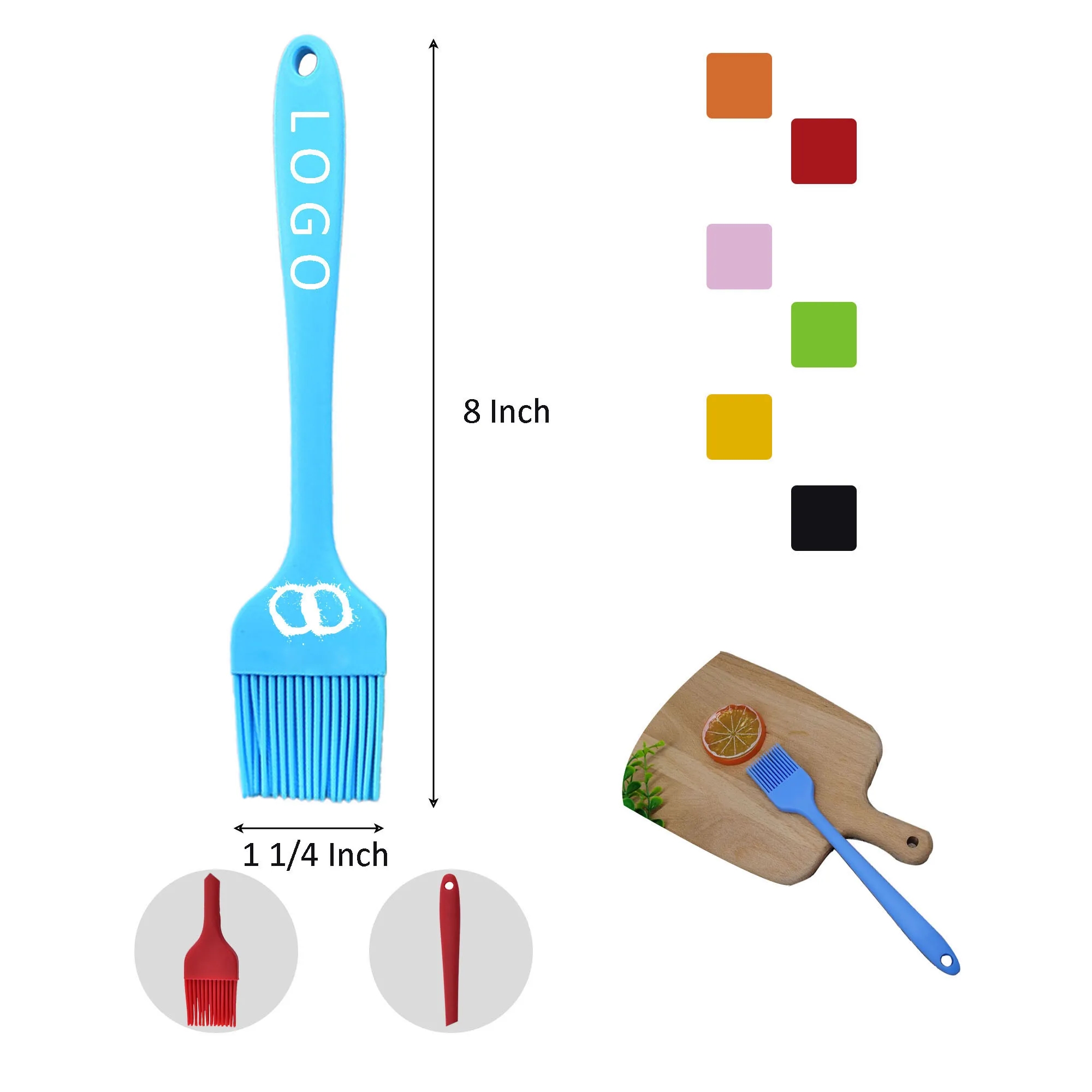 MOQ 50 Silicone Oil Barbecue Brush 8"L x 1 1/4"W 11