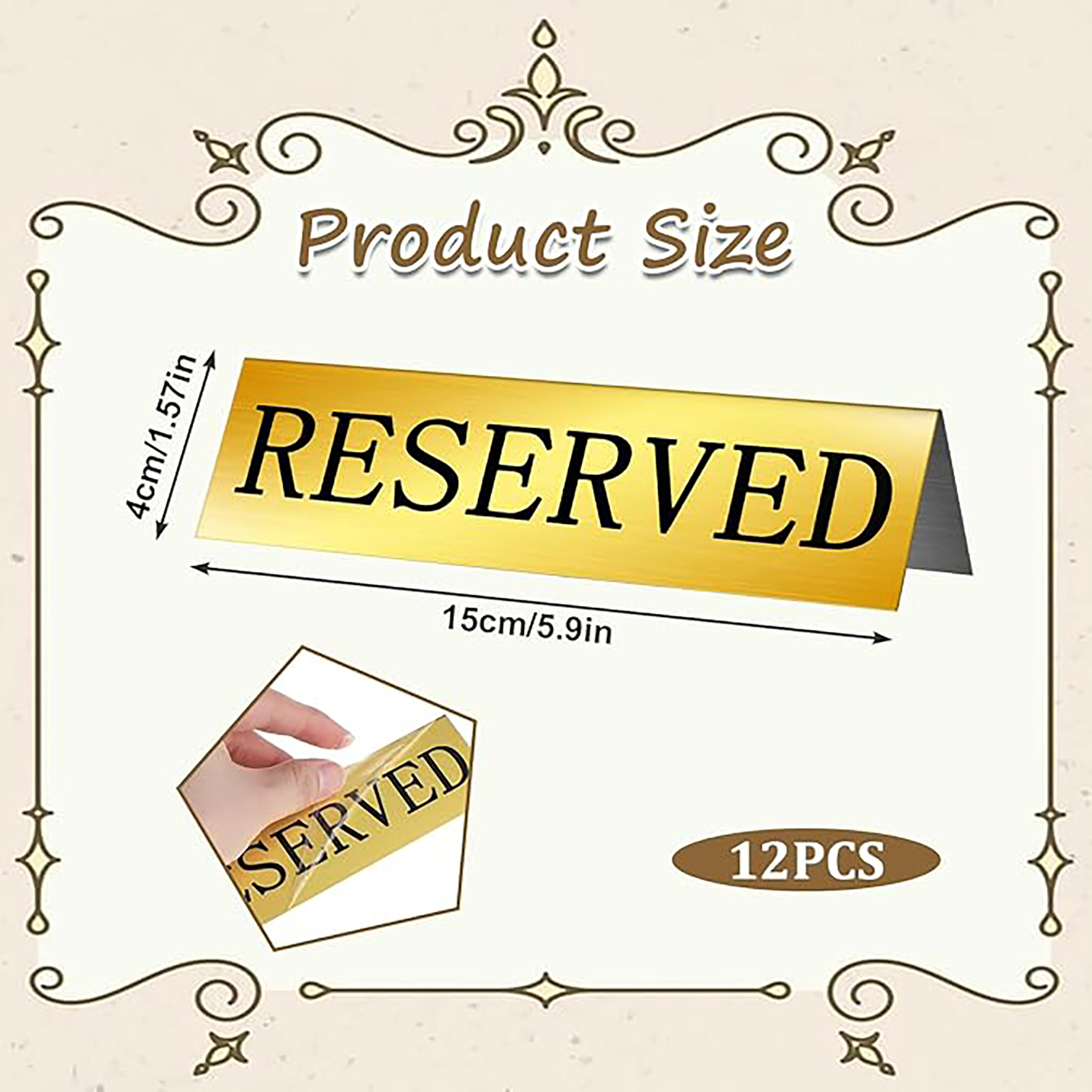 Gold Metal Desktop Reserved Sign 6