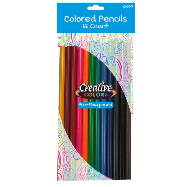 Colored Pencils - 12 Pack Pre-sharpened 3