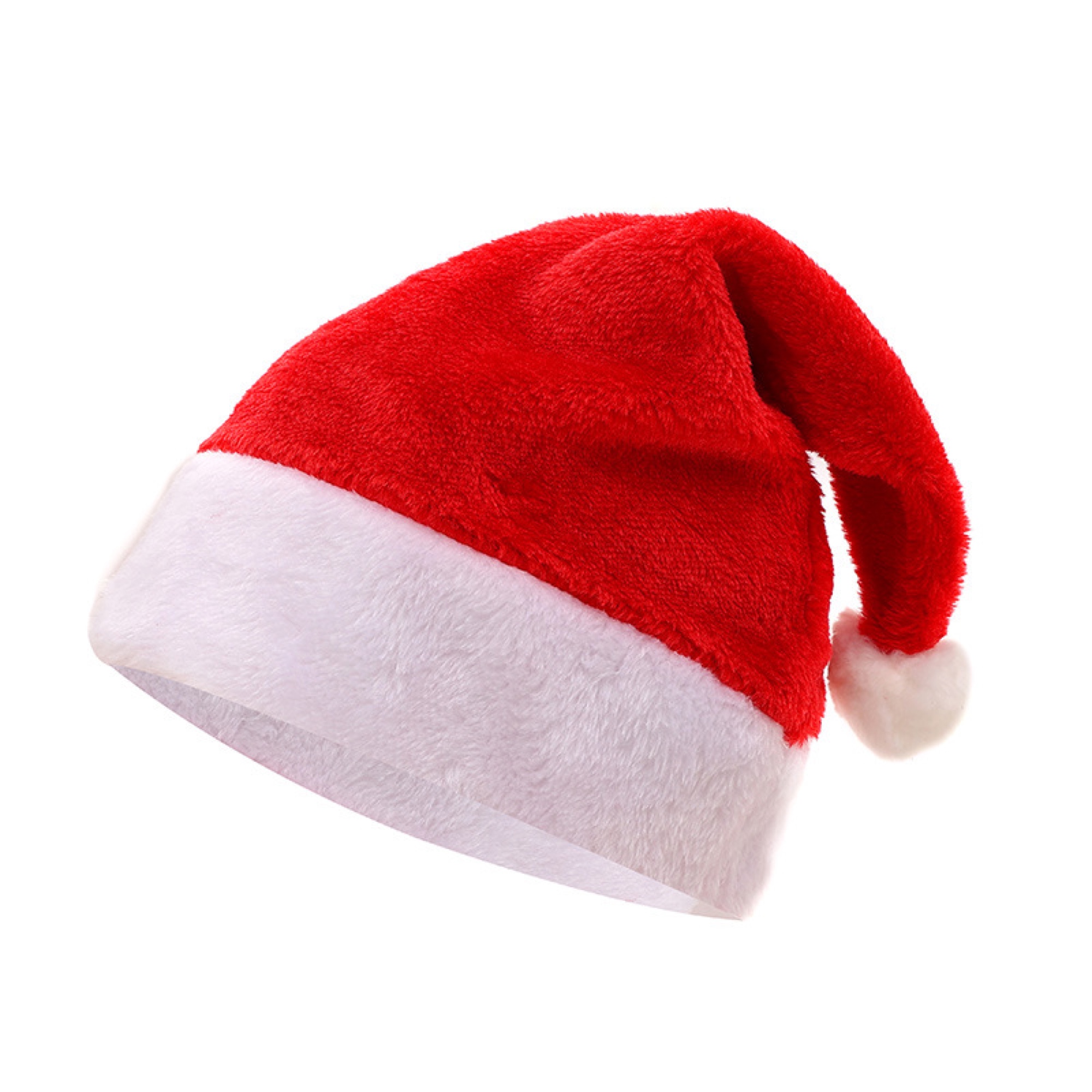 Custom Short Plush Christmas Santa Hat for Adults 3