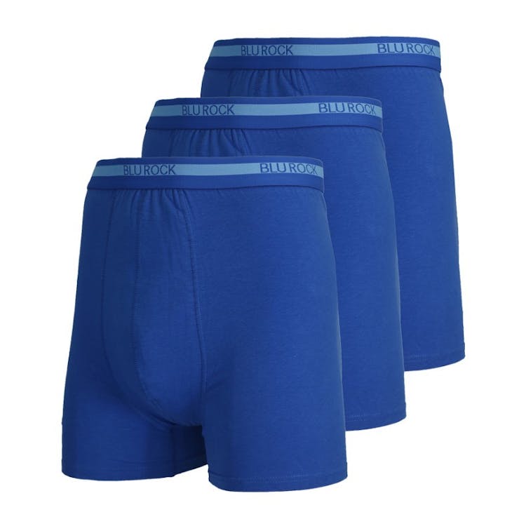 Men's Cotton Boxer Briefs - Medium Blue 2X 3 Pack 3