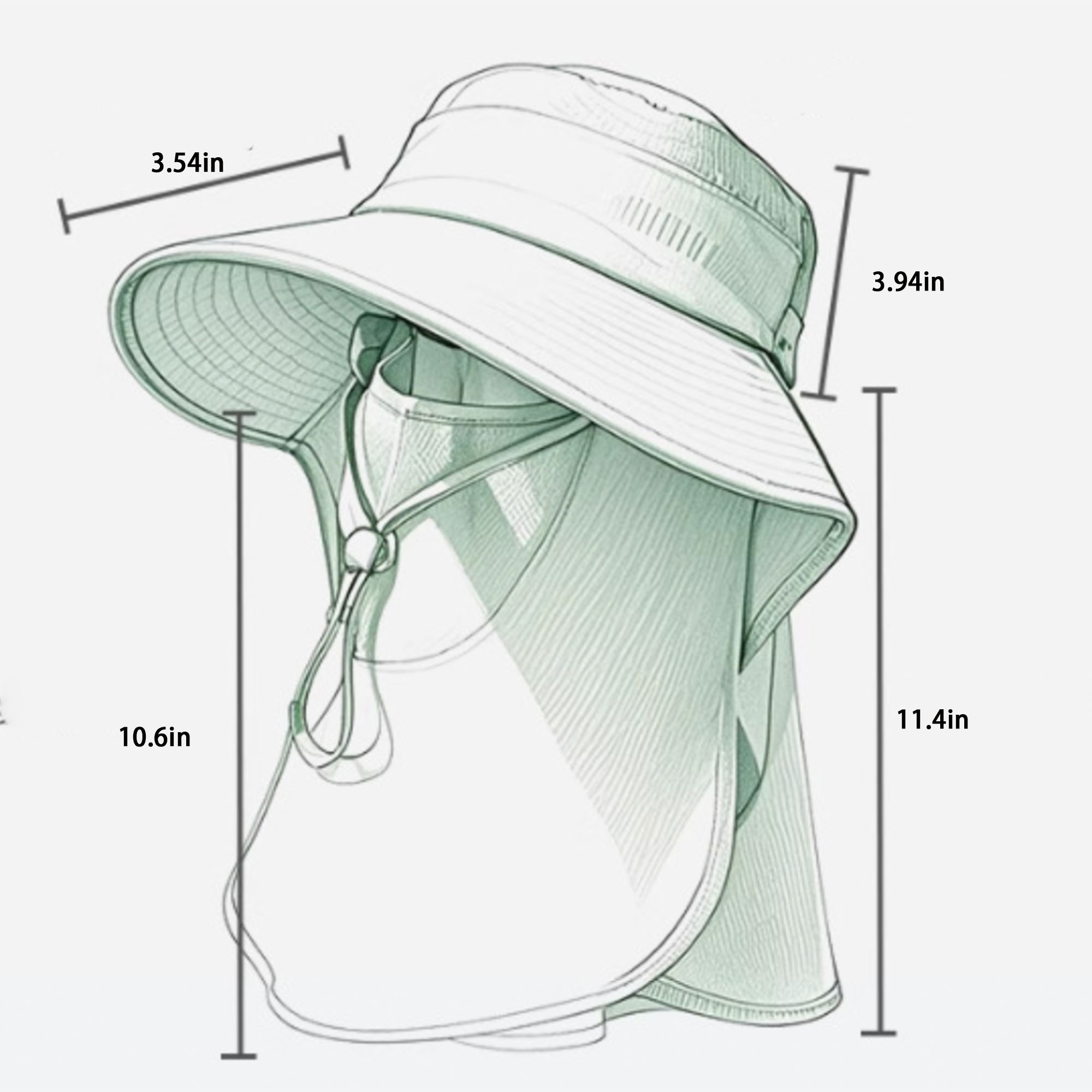 Wide Brim UV Protective Hat with Ventilated Face Cover 11