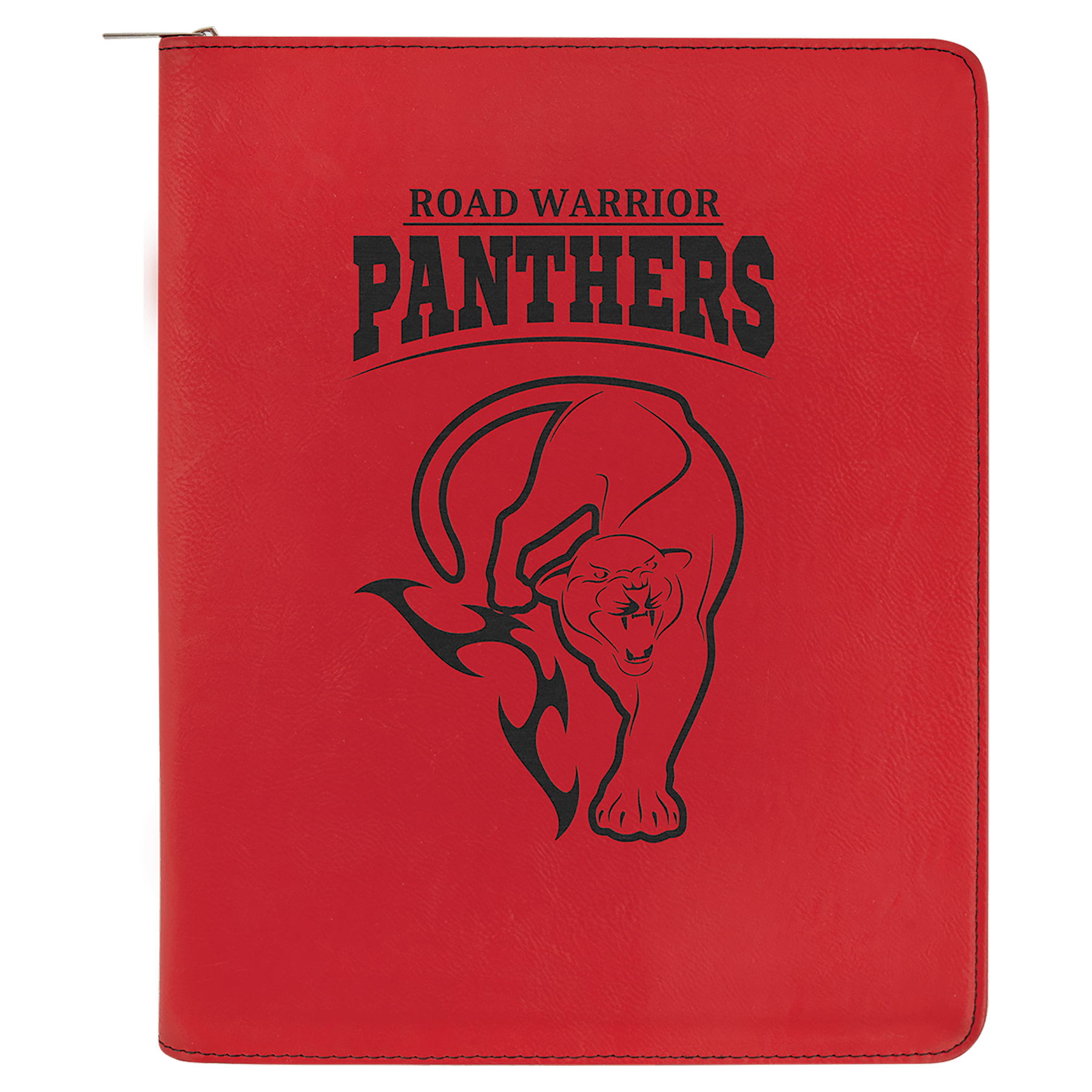 9 1/2" x 12" Red Leatherette Portfolio with Zipper and Notepad