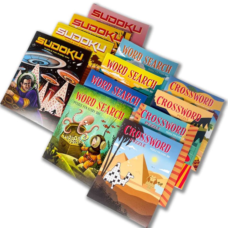 Large Print Word Search Crossword & Sudoku Books - Assorted Titles