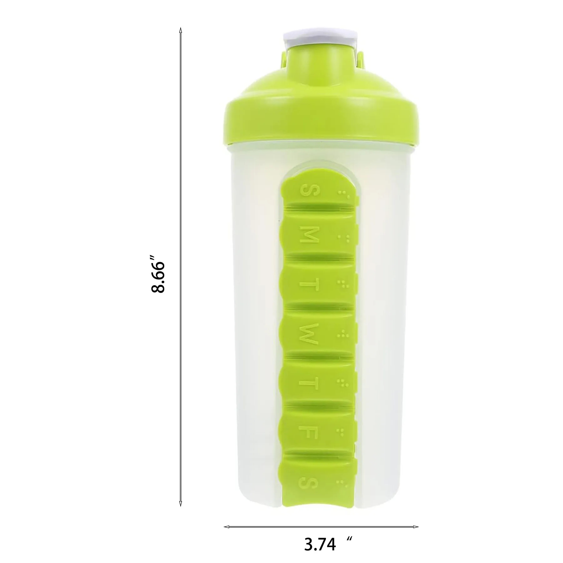 Shake Bottle with Pill Box 16