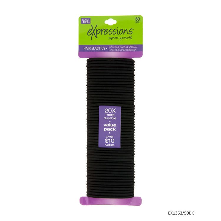 Basic Hair Elastics - Black 50 Pieces 3