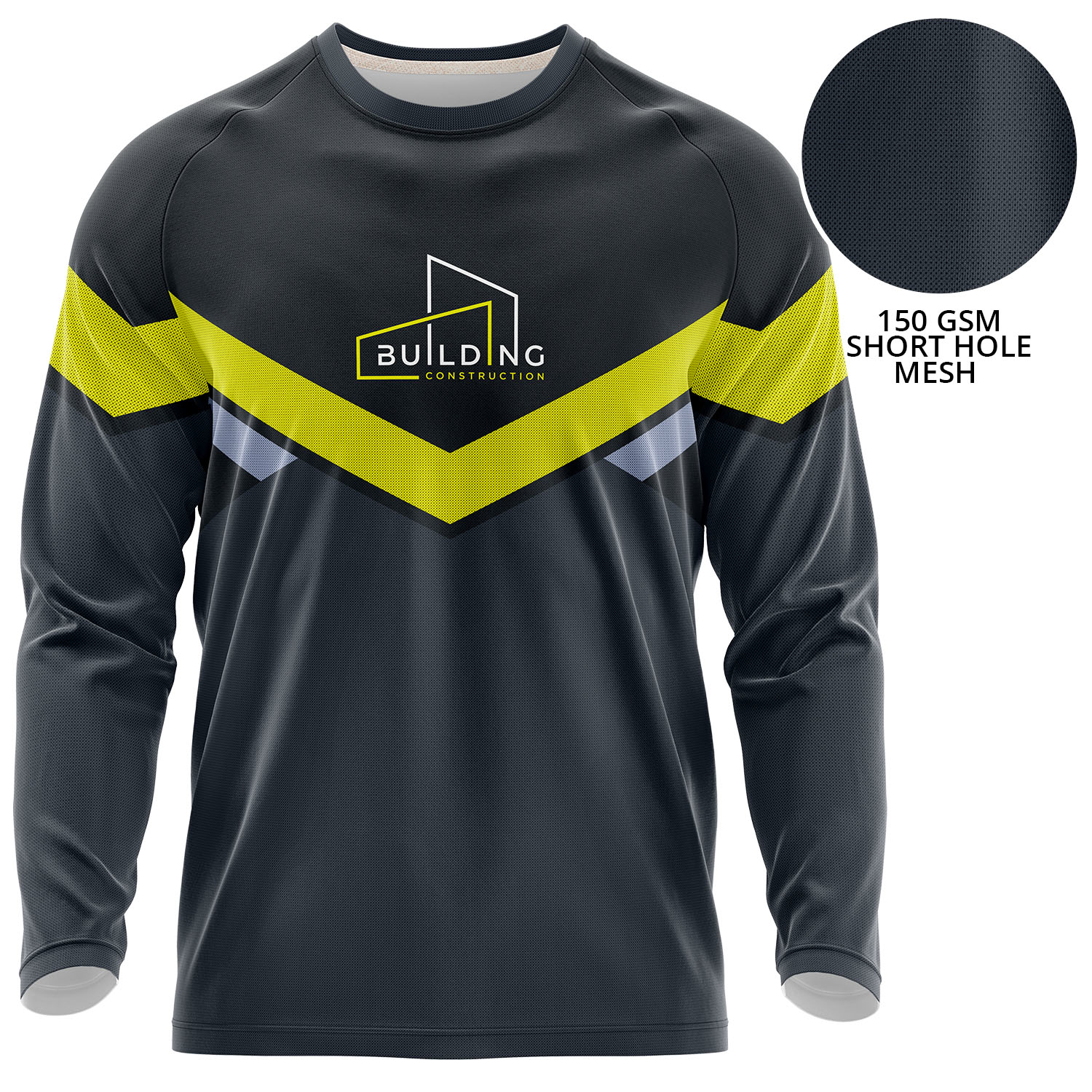 Unisex 150 GSM Short Hole Mesh Performance Sublimation Long Sleeve T-shirt