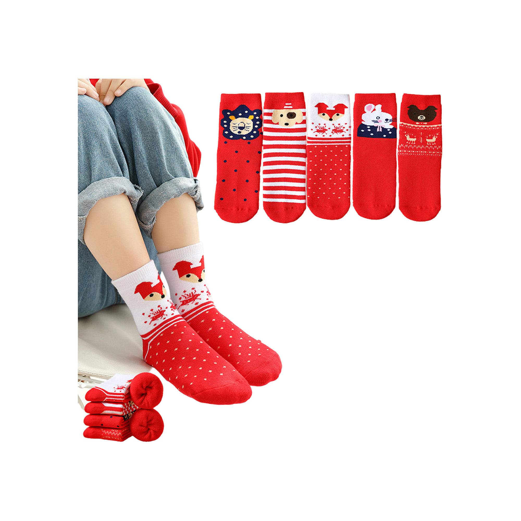Cotton Children's Warm Christmas Socks 20