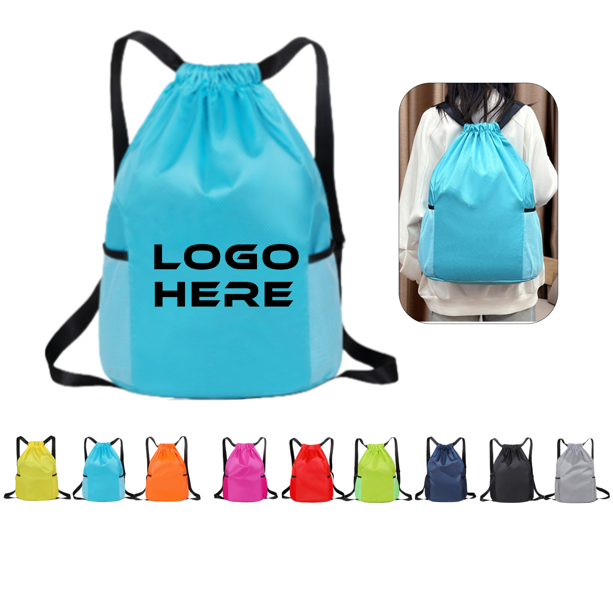 Outdoor Waterproof Women's sports Backpack drawstring bag