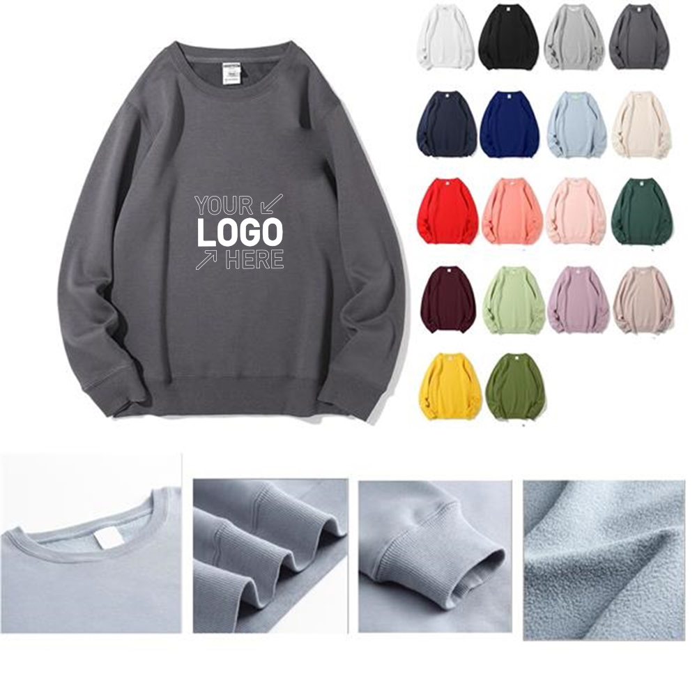 Crewneck Cotton&Polyester Fleece Sweatshirts