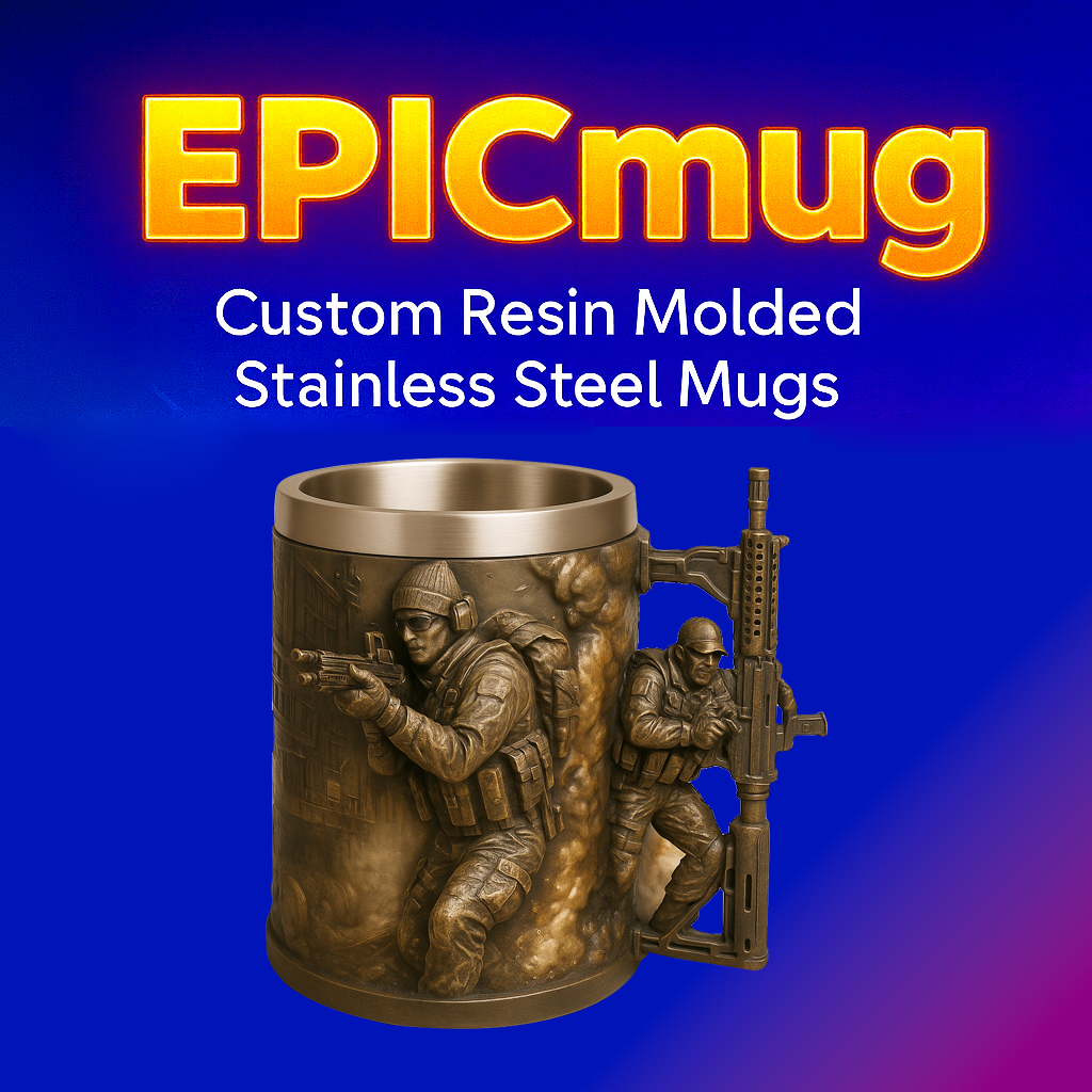 EpicMug Customizable Resin Molded Exterior Mug - Stainless Steel 550ML 24