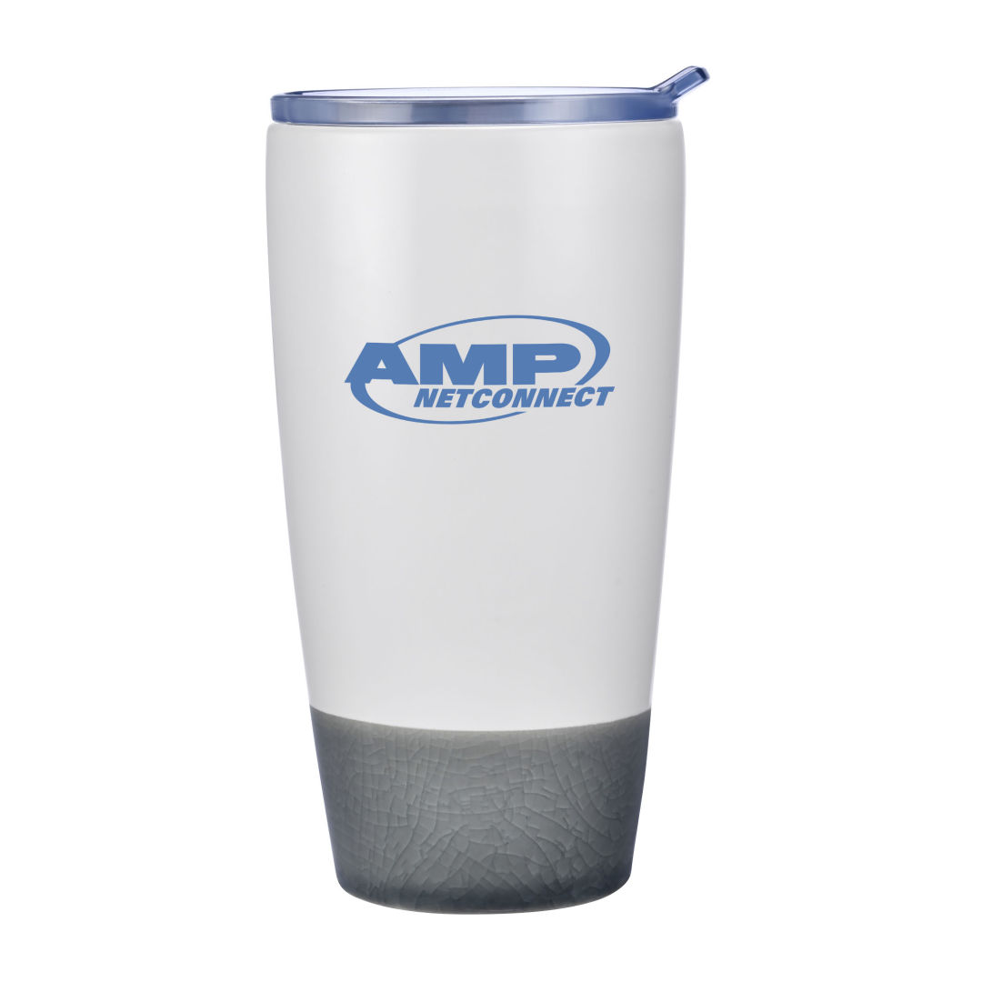 Celosia Double Wall Ceramic Tumbler w/Lid - Thumbnail 3