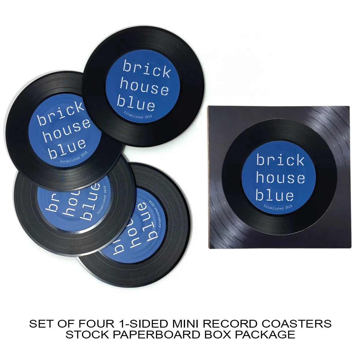1-Sided Mini Record Coasters - Set of 4 - Stock Box