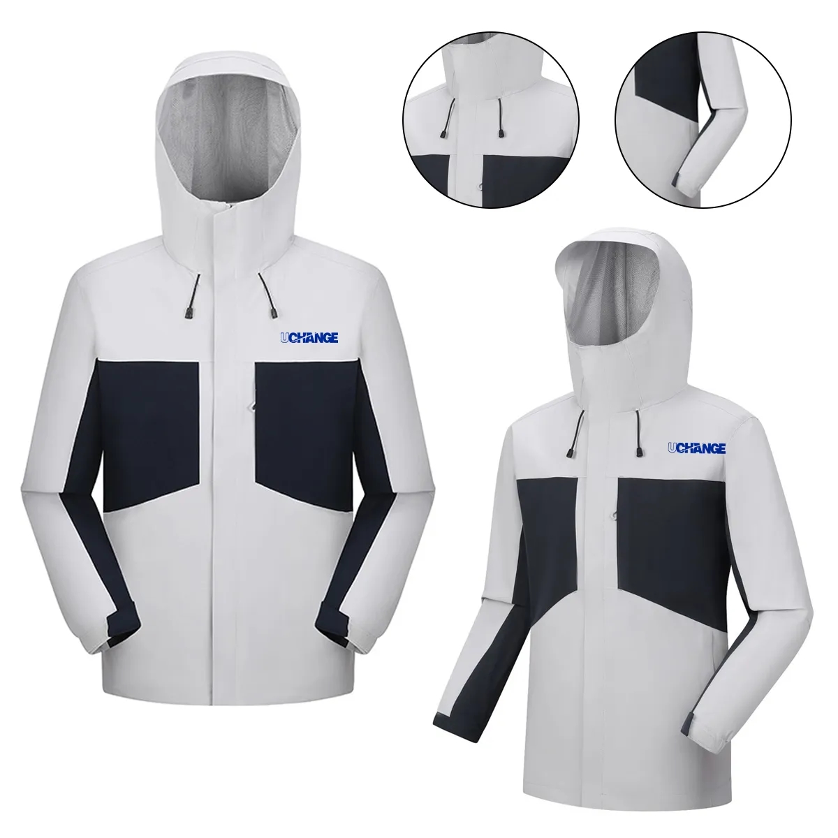 Colorblock Waterproof Softshell Jacket With Hood
