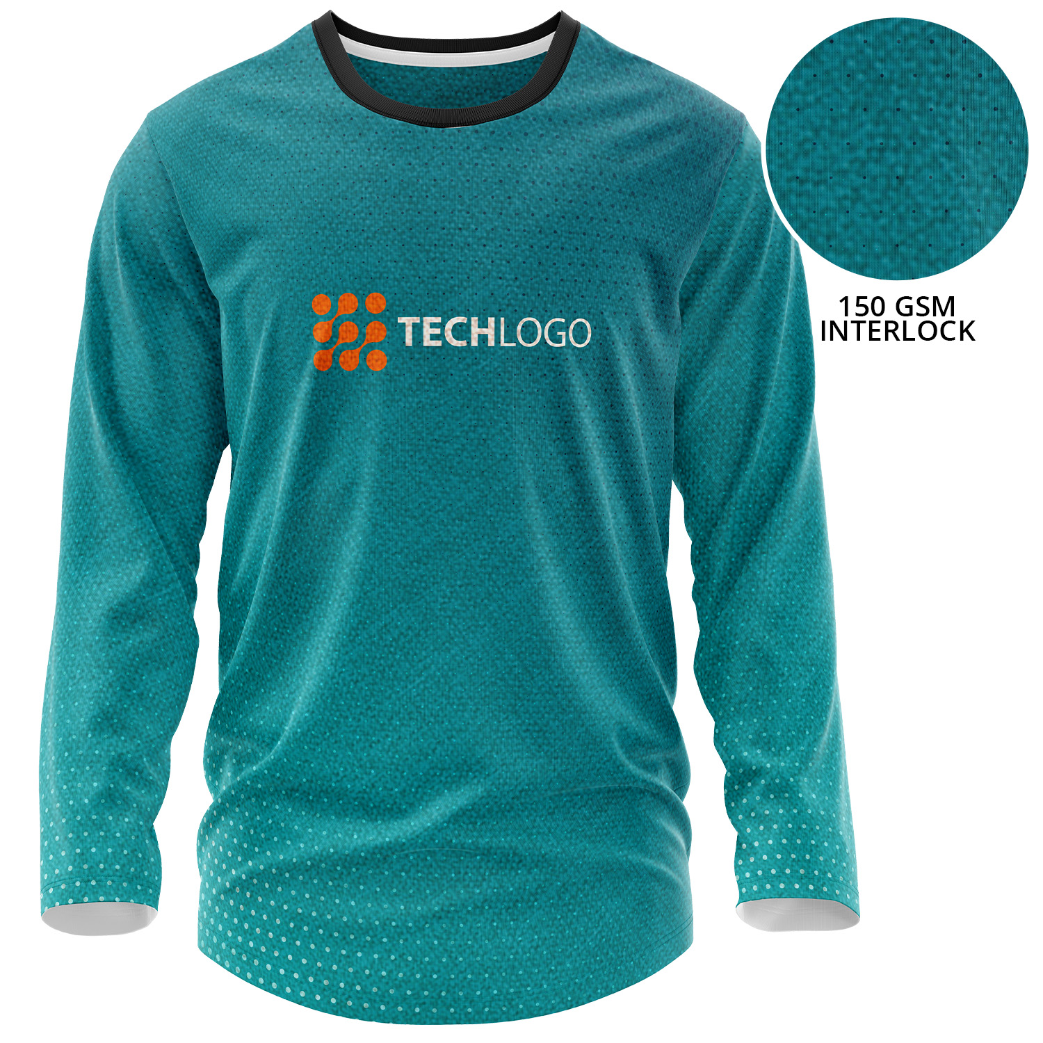 Unisex 150 GSM Poly Interlock Performance Long Sleeve Sublimation T-shirt