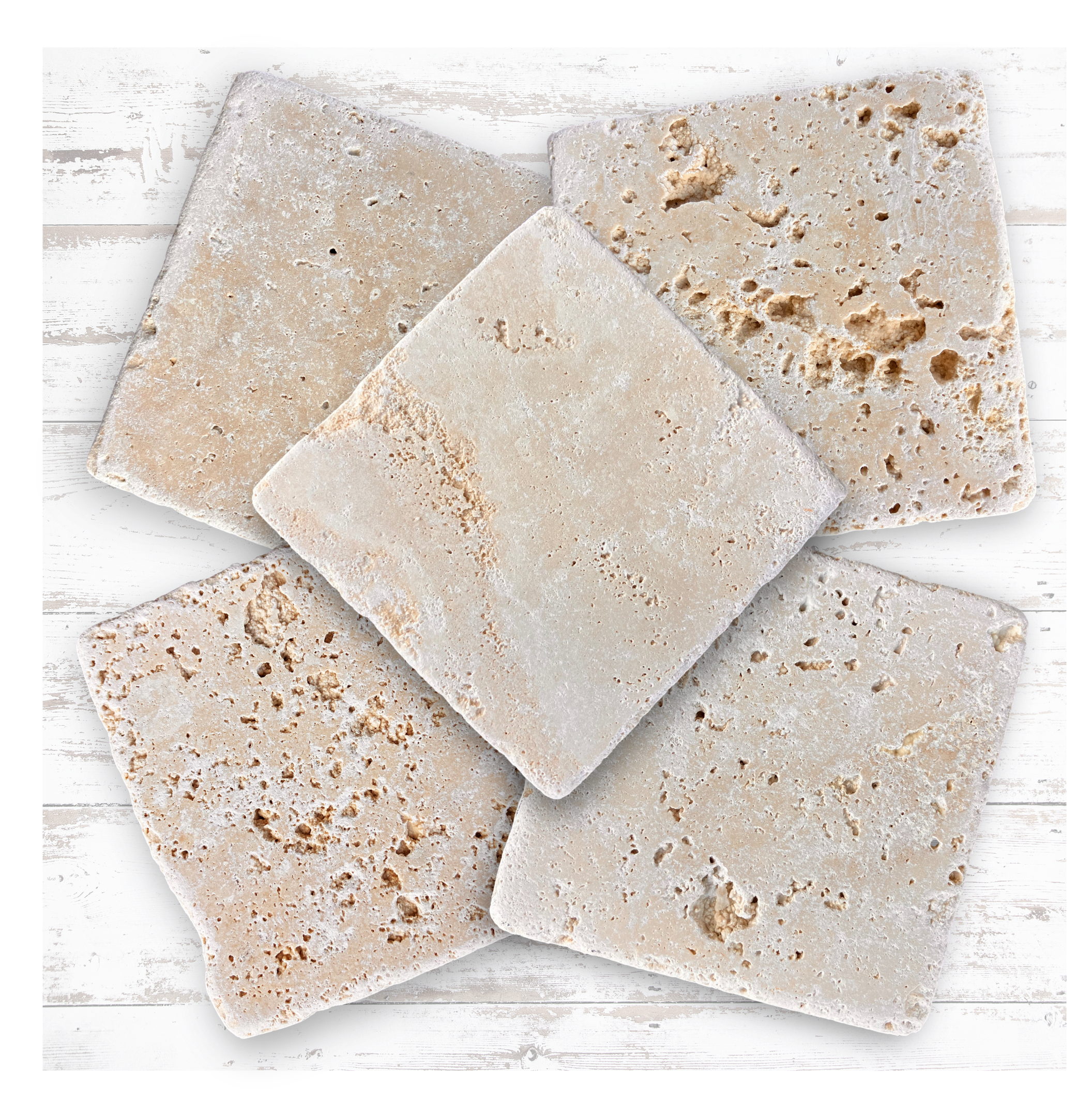 Tumbled Travertine Coaster 15