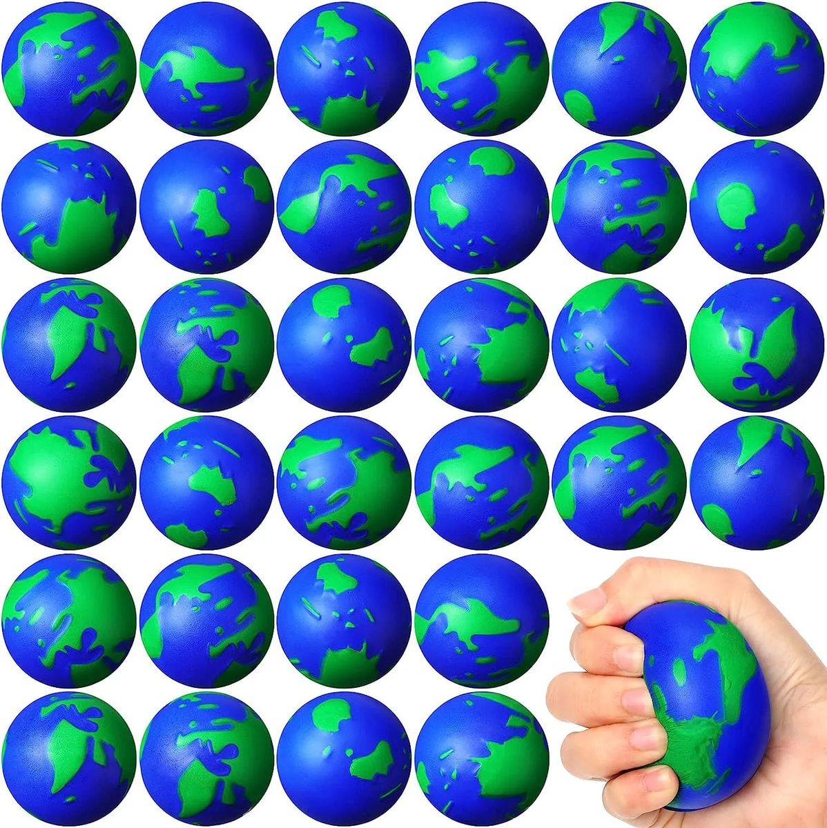 Bouncy Foam World Stress Ball Earth Globe Squeeze Toys