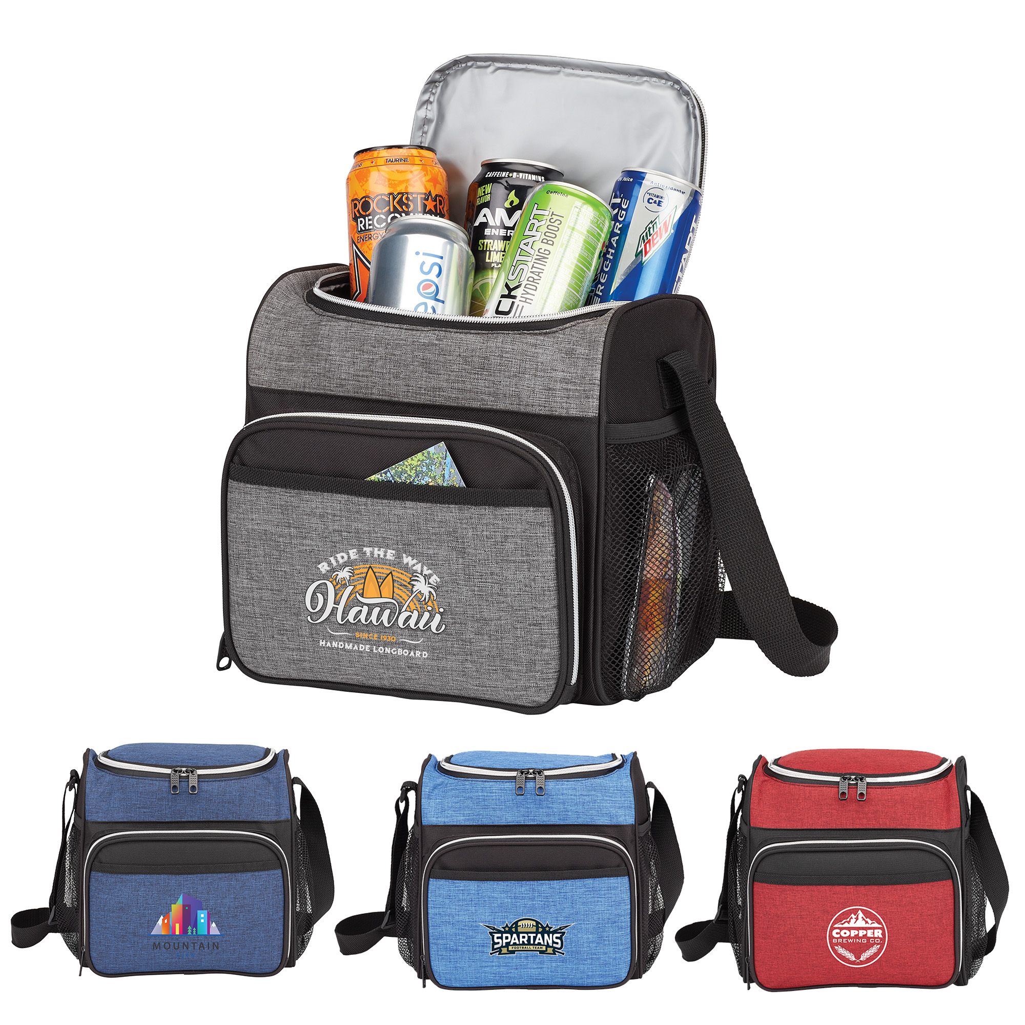 12-Can Heather Cooler Bag - Insulated Lunch, Beverage Tote (4 Colors)