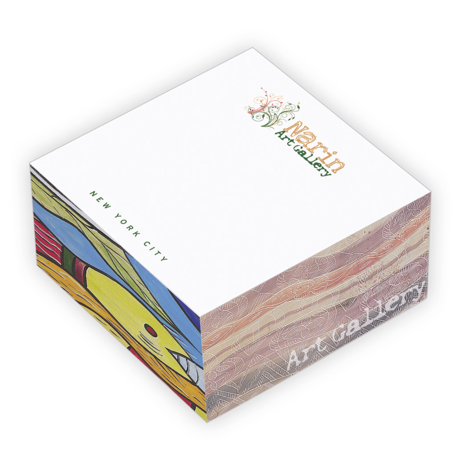 Souvenir 3" x 3" x 1.5" Non-Adhesive Cube