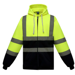 High Vis Class 3 Reflective Safety Zipper Hoodie w/ Pocket
